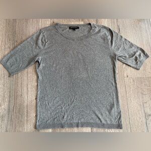 Banana Republic Gray Above Elbow Sleeve Top